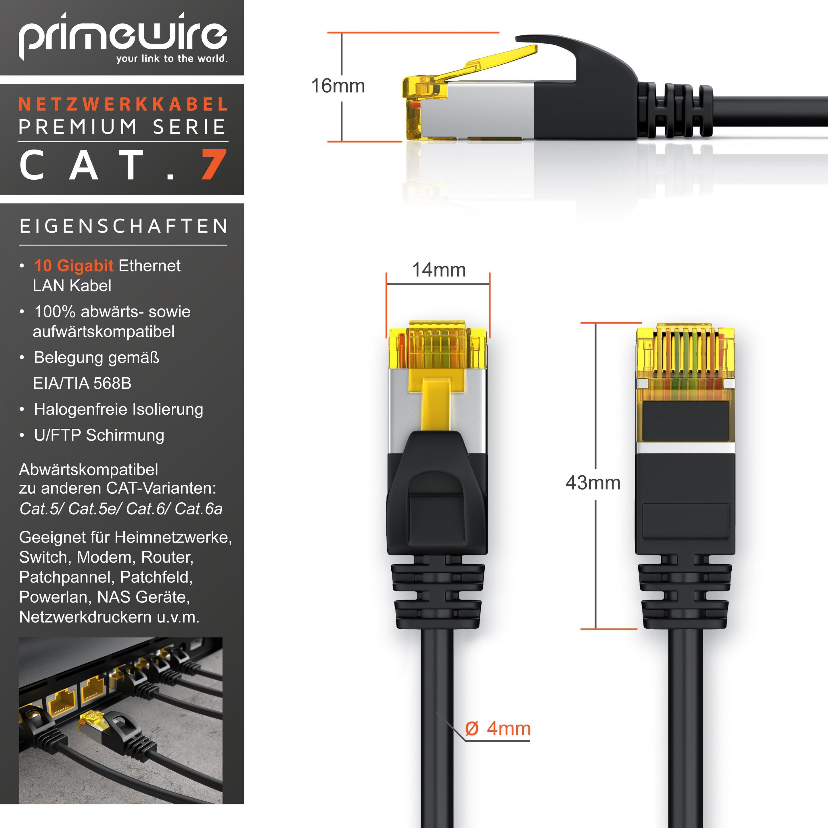 Thumbnail - Primewire Netzwerkkabel CAT.7, RJ-45, Ethernet, Slim Patchkabel Cat 7, Gigabit Kabel, 10000 Mbit LAN Kabel (U/FTP, CAT7,...