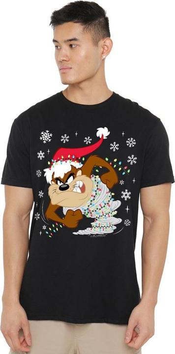 Actual product image Looney Tunes Unisex Adult Taz Santa Hat T-Shirt (3XL)
