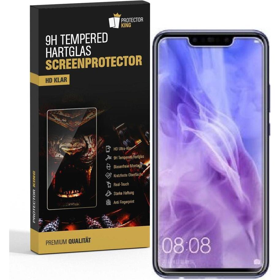 Protectorking 1x echtes Tempered 9H Panzerhartglas 3D KLAR (1 Stück, Huawei Nova 3), Smartphone Schutzfolie