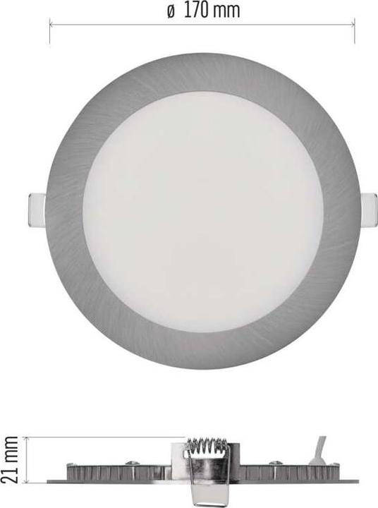 Produktbild Emos LED-Einbauleuchte NEXXO, rund, silber, 12,5W, mit Change CCT (1050 lm)