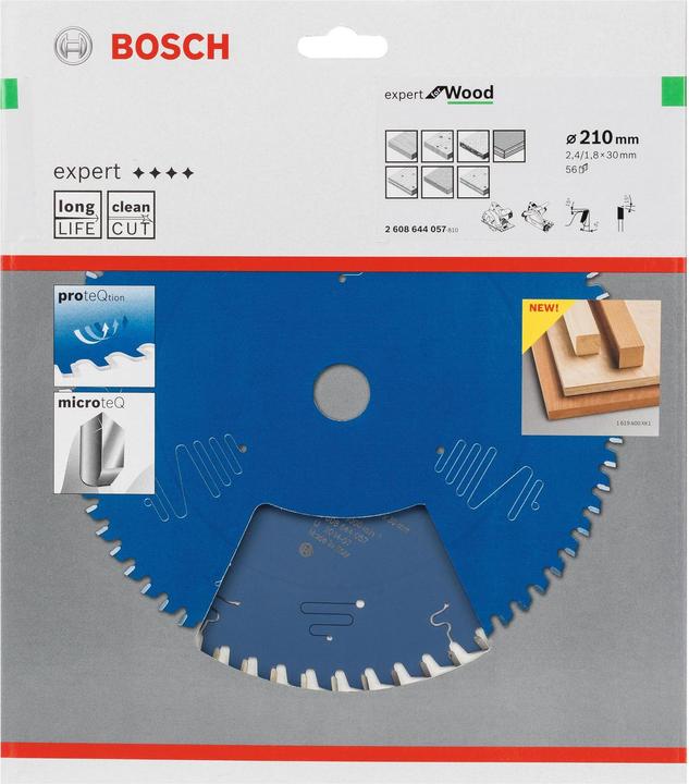 Produktbild Bosch Professional Zubehör Kreissägeblatt Expert for Wood, 210 x 30 x 2,4 mm, 56
