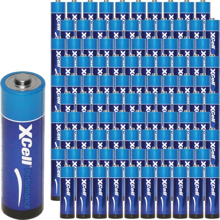 Immagine prodotto XCell Set di 100 batterie tipo AA (Mignon), LR06, alcaline, 1,5 V (100 pz., AA)