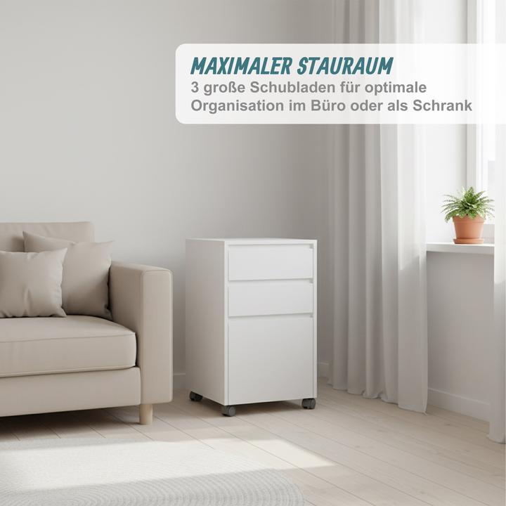 Image du produit Relaxdays Rollcontainer mit 3 Schubladen (40 x 40 x 70 cm)