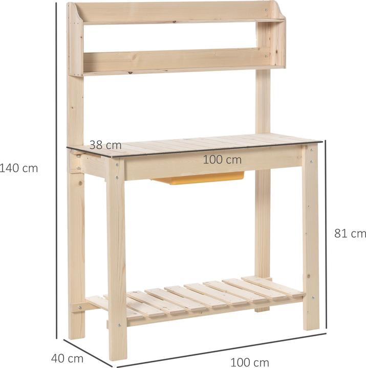 Actual product image Outsunny Planting table with adjustable work surface (100 cm)
