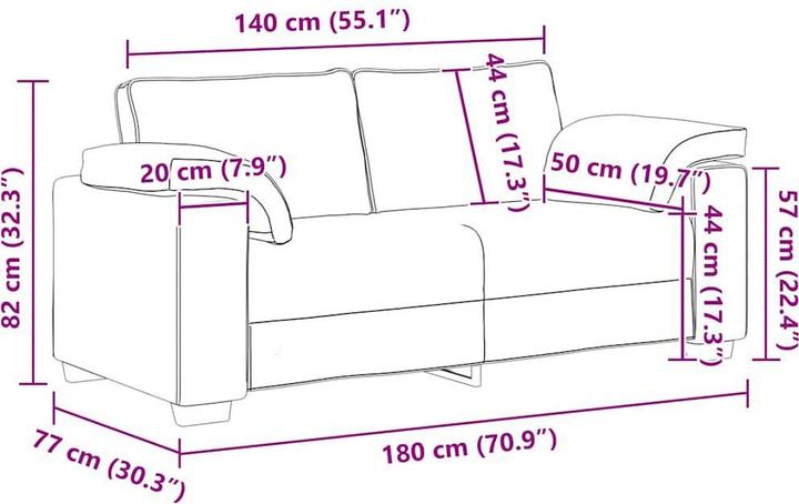 Produktbild vidaXL Zweiersofa