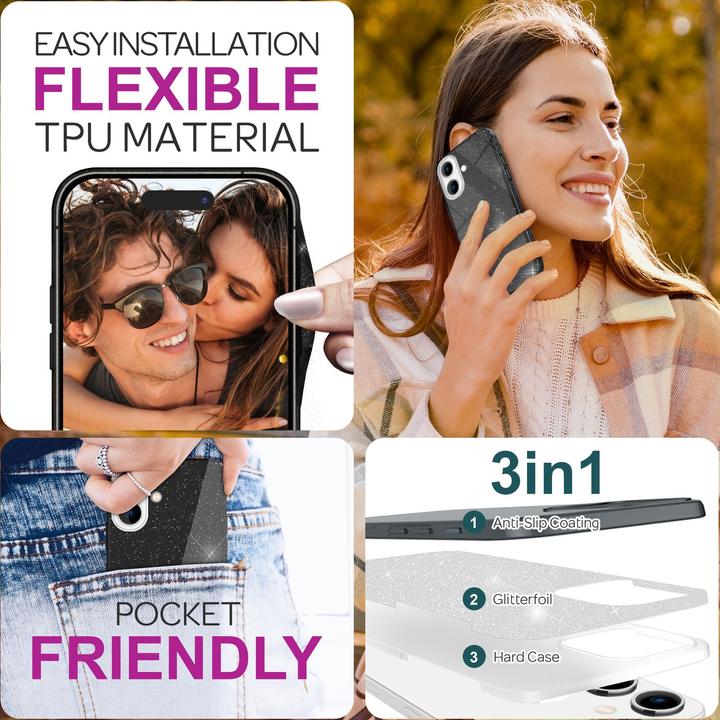 Image du produit Nalia Étui hybride pailleté (Apple iPhone 16 Plus)