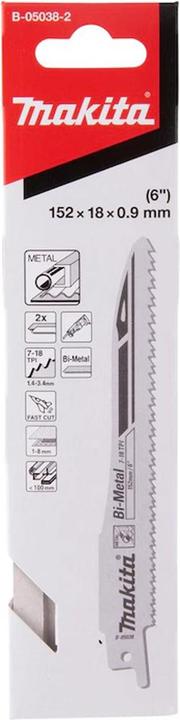 Produktbild Makita Bi-Metall Säbelsägeblatt / 7 18 TPI, 5 Stück für Metall, Holz