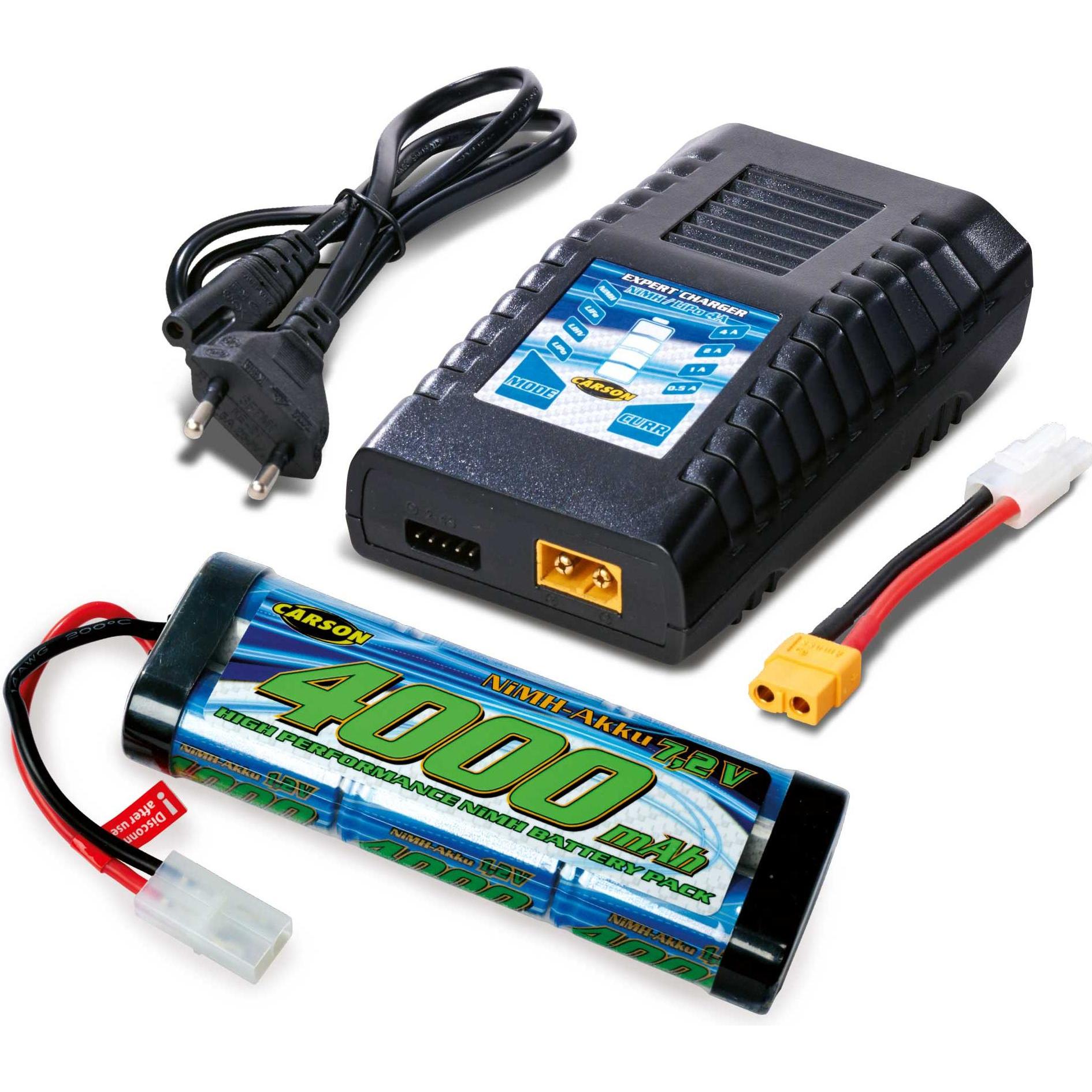 Carson Expert Charger NiMH 4A Lade Set, Caricatore RC
