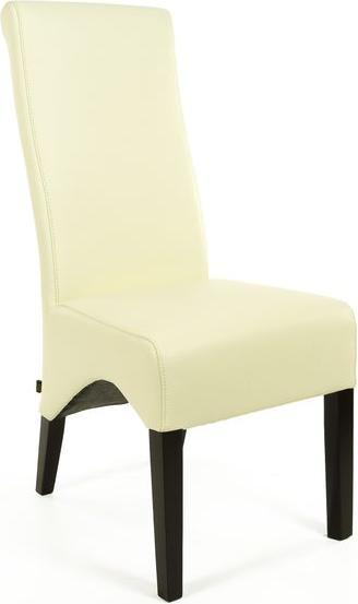 Actual product image SIX Regina leather chair with spring core White 2201 Wenge