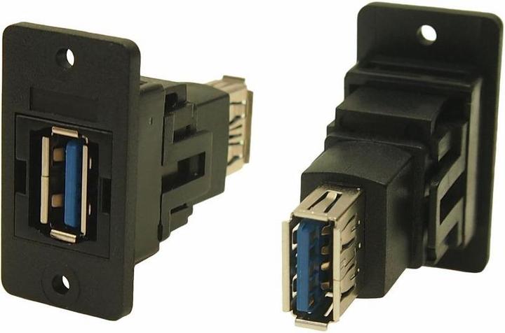 Produktbild RS PRO USB-Steckverbinder 3.0 A A, 2-Port Buchse/Buchse / 1.8A, Tafelmontage