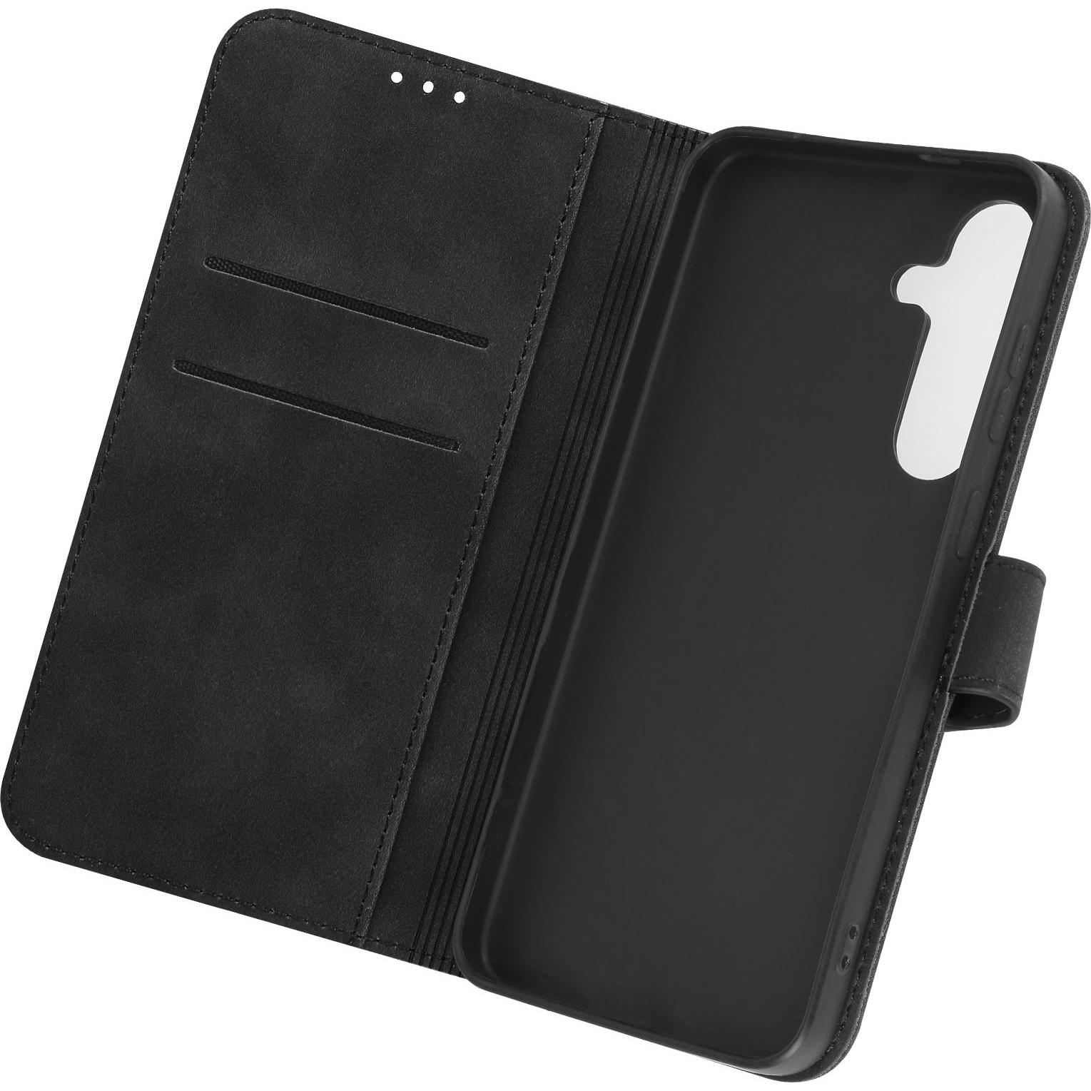 Akashi Handyhülle aus Kunstleder, Aka Kollektion Series (Samsung Galaxy S24), Smartphone Hülle, Schwarz