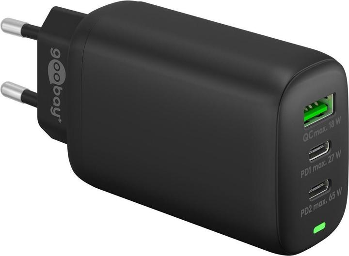 Immagine prodotto Goobay Caricatore rapido USB-C PD a 3 porte 65 W nero (65 W)