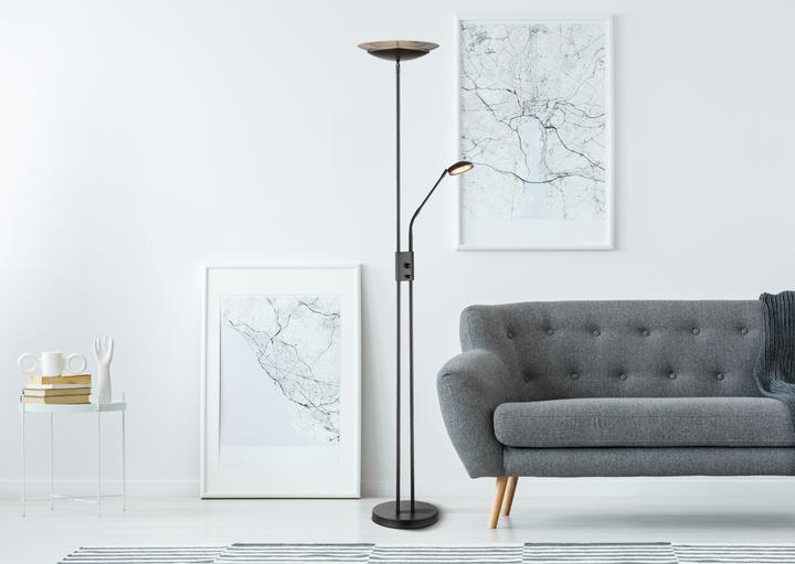 Produktbild Globo Deckenfluter Metall Schwarz Matt, 1xled (2200 lm)