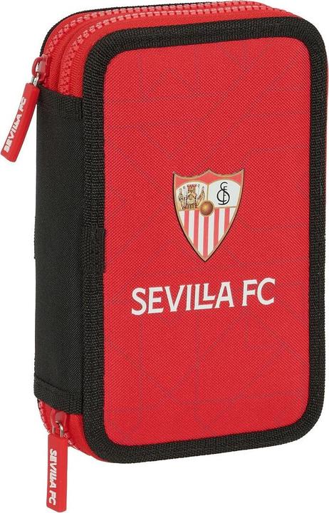 Actual product image Sevilla Fútbol Club Double pencil case Black Red 12.5 x 19.5 x 4 cm (28 pieces)