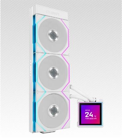 Actual product image Lian-Li HydroShift II LCD-S 360TL AiO-Wasserkühlung, RGB, LCD-Display - 360mm, weiss