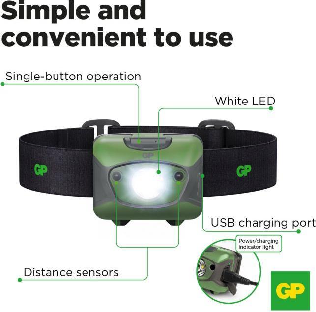 Actual product image GP Batteries GP CHR41 300LM Discovery Headlamp (300 lm)
