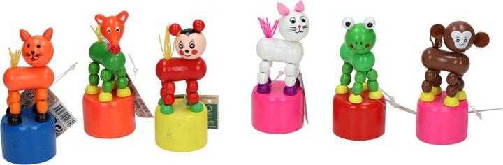 Magni Animaux en bois à presser D4x10cm assortis 6 fois