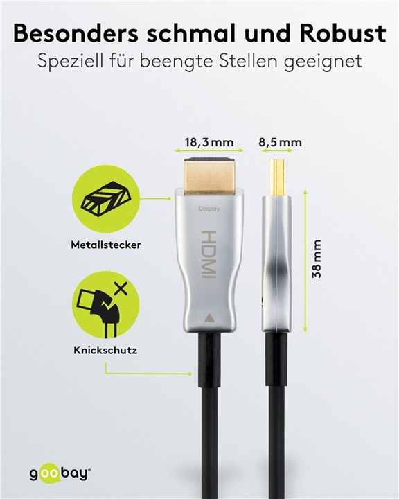 Produktbild Goobay Optisches Hybrid High-Speed-HDMI-Kabel mit Ethernet AOC (30 m, HDMI)