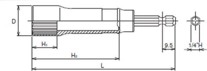 Actual product image Koken 1/4-inch socket tip for 10/104 mm screws (10mm)