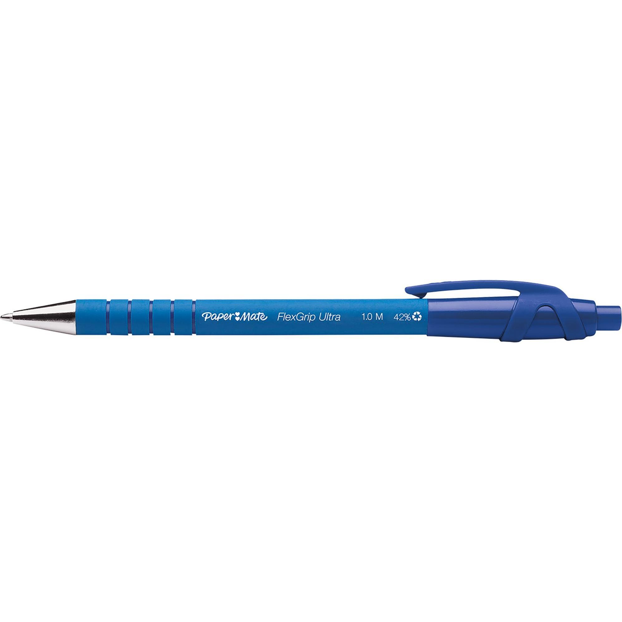Thumbnail - Paper Mate, Schreibstifte, Flexgrip Ultra Clip-on-Einziehkugelschreiber Medium 12 Stücke (Grau, Blau, 12 x)