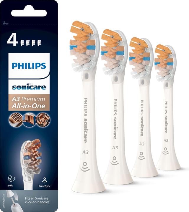Philips Sonicare A3 Premium All-in-One HX9094/10 Standaard sonische opzetborstels (4 x)