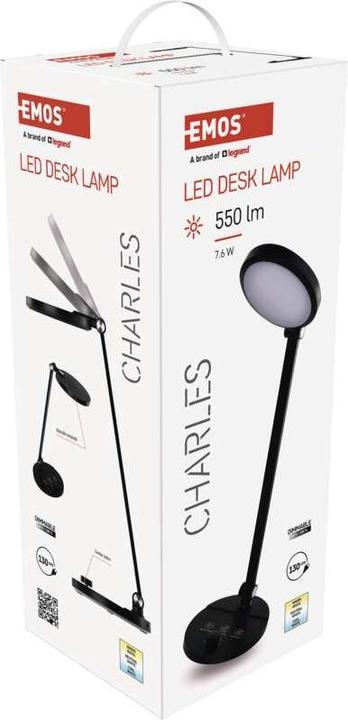 Produktbild Emos LED Schreibtischlampe CHARLES, schwarz (550 lm)