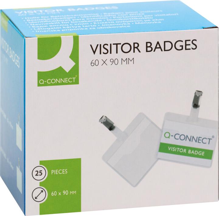 Productafbeelding Q-Connect Naambadges met clip, 2/3 gesloten