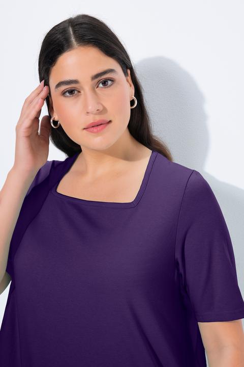 Actual product image Ulla Popken Essential Square Neck Stretch Tee (54, 56)