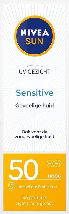 Produktbild NIVEA Sensitive Face Sun Cream SPF50+ 50g (Sonnencreme Gesicht, SPF 50+)