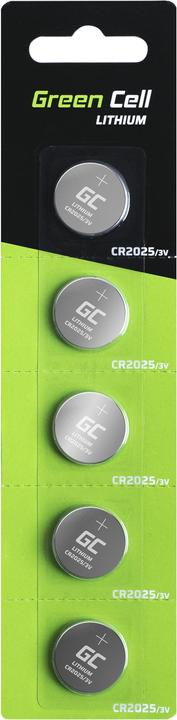 Image du produit GreenCell 5x Lithium CR2025 3V 160mAh Batteries - Pile - CR2025 (5 pcs, CR2025, 160 mAh)