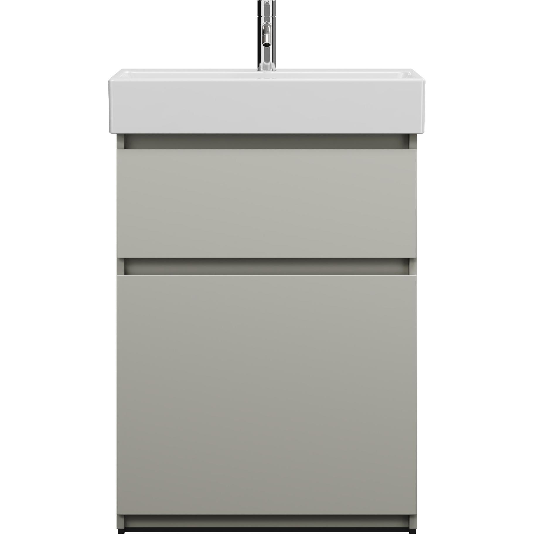 burgbad, Badmöbelset, Lin20 Keramik-Waschtisch hoch inklusive Waschtischunterschrank 2 Auszüge, 630x370x910mm, SG