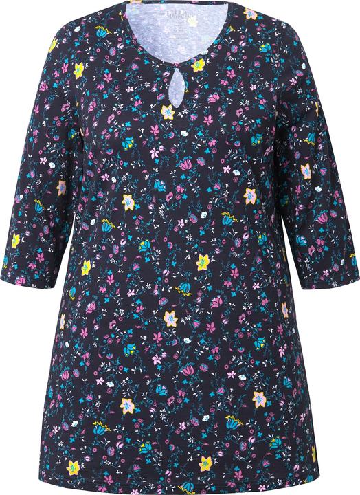 Produktbild Ulla Popken Longshirt, Blüten, A-Linie, Rundhals, 3/4-Arm (56)