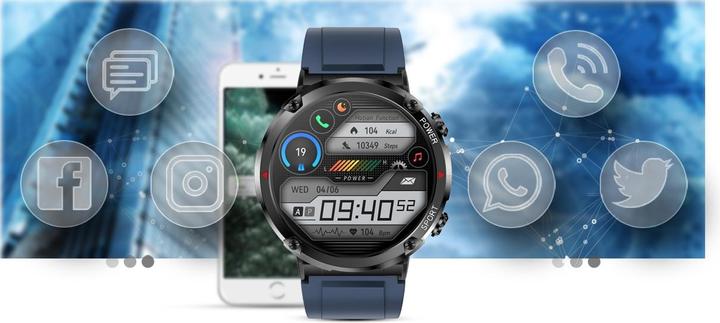 Produktbild Gravity GT21-5 Smartwatch + marineblaues Silikonarmband
