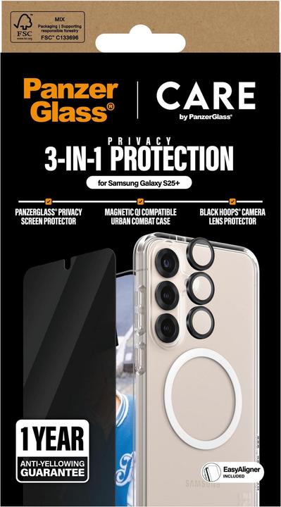 Actual product image PanzerGlass CARE by ® Flagship 3-in-1 Privacy Bundle Samsung Galaxy S 2025 Plus (1 pcs., Samsung Galaxy S25+)