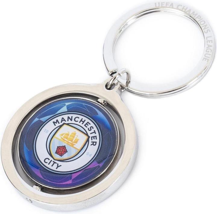 Actual product image Manchester City FC UCL Crest Spinner Keyring