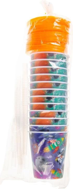 Produktbild LG-Imports Becher mit Deckel und Strohhalm, 12 Stück. (12x)