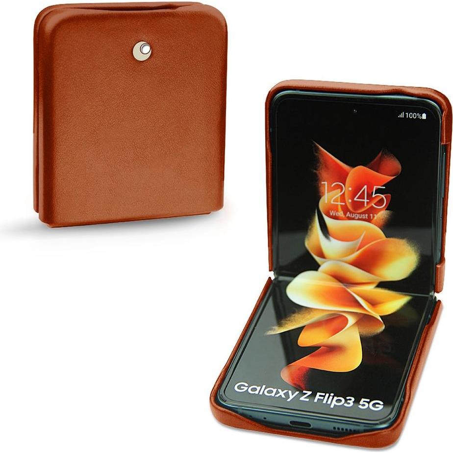 Thumbnail - Noreve Lederschutzhülle (Samsung Galaxy Z Flip3), Smartphone Hülle, Orange