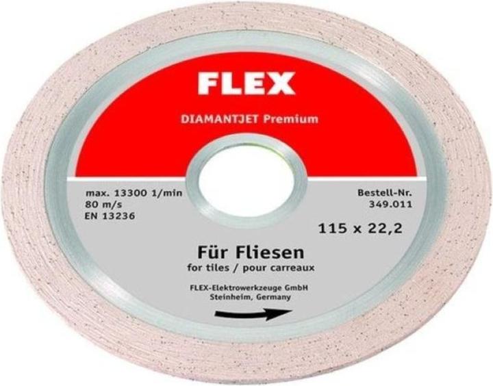 Flex-Tools Zubehör 349011 Diamanttrennscheibe 115 x 22,2 mm Premium-Fliesen