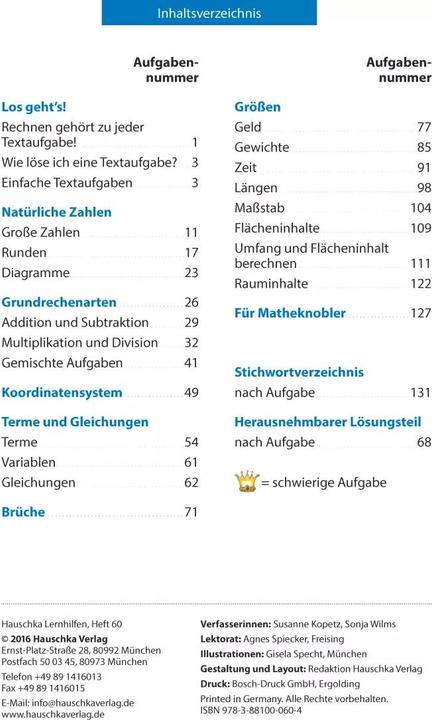 Image du produit Textaufgaben Mittel-/Hauptschule 5. Klasse (Allemand, Pic de Gisela, Sonja Wilms, Susanne Kopetz, 2016)
