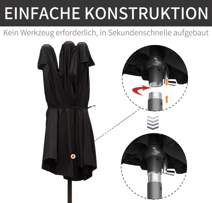 Produktbild Outsunny Sonnenschirm mit Handkurbel (2.70 m)