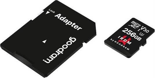 Actual product image Goodram IRDM MicroSDXC UHS-I Class 10 (256 GB, microSDXC, U3, UHS-I)