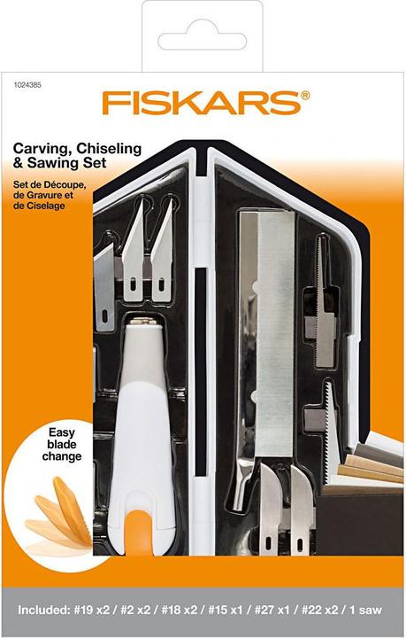 Actual product image Fiskars Craft knife ""Universal Premium"", set of 12 Contents: 1 x universal knife, 2 x precision blades, 1 (Cutters)