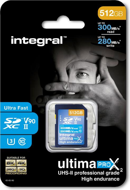 Produktbild 512GB SDXC/XC UHS-II U3 V90 - 300-280 MB/s (512 GB, SDXC, U3, UHS-II)