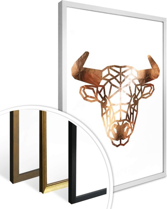 Produktbild Trenddeko Origami Stierkopf - Kupfer-Optik (120 x 150 cm)