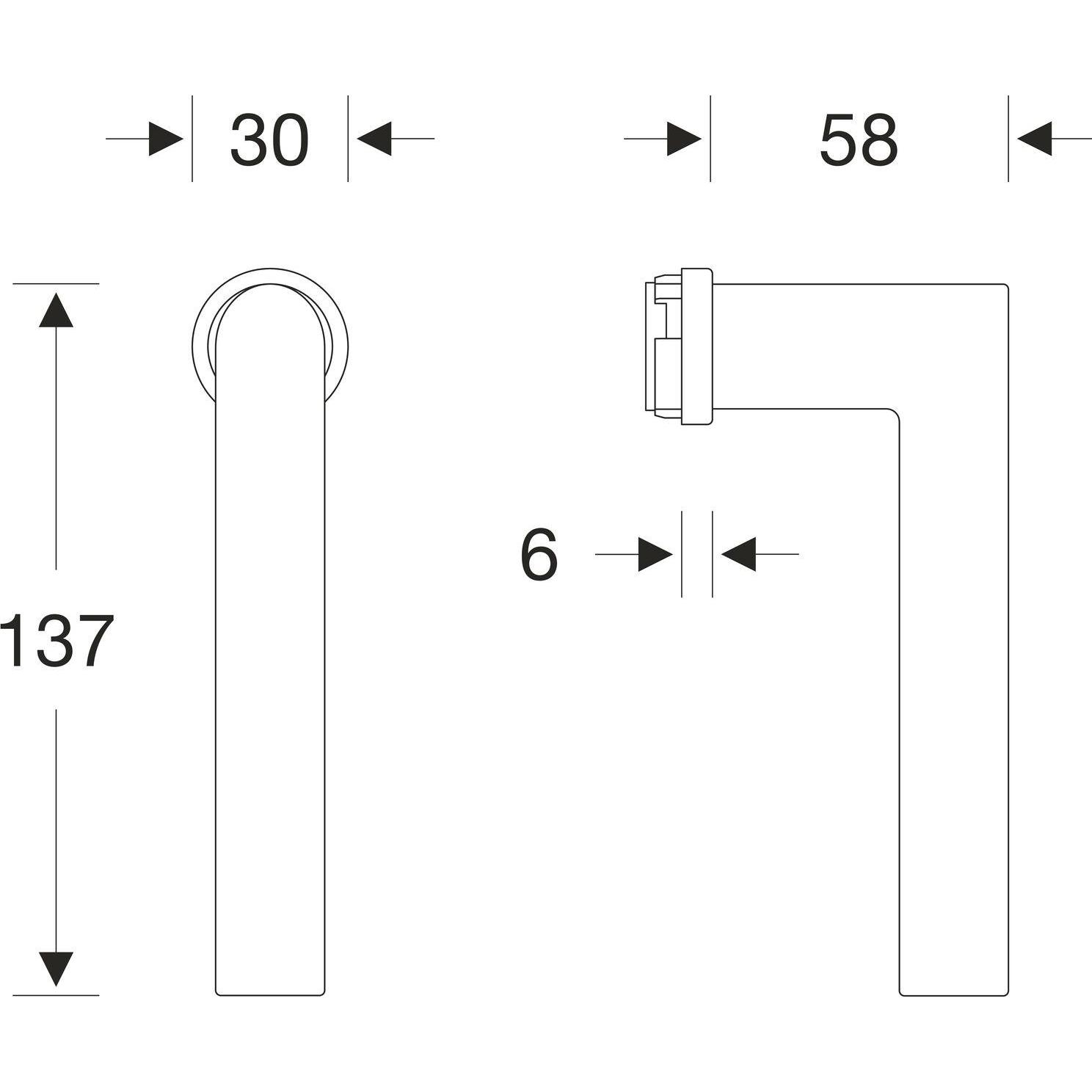 Thumbnail - FSB, Türgriff + Fenstergriff, Fenster-Steckgriff 34 1076 minimalistisch, Edelstahl matt (Türgriff)