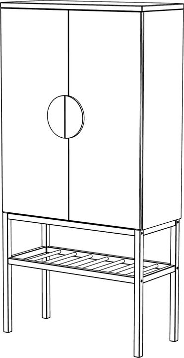 Image du produit tenzo Scoop Armoire haute 2 portes (73 x 37 x 162 cm)