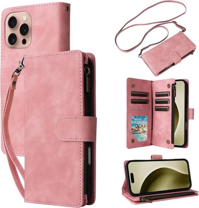 Produktbild Cover-Discount iPhone 16 Pro - Brieftaschen Hülle mit Umhängeband (Apple iPhone 16 Pro)