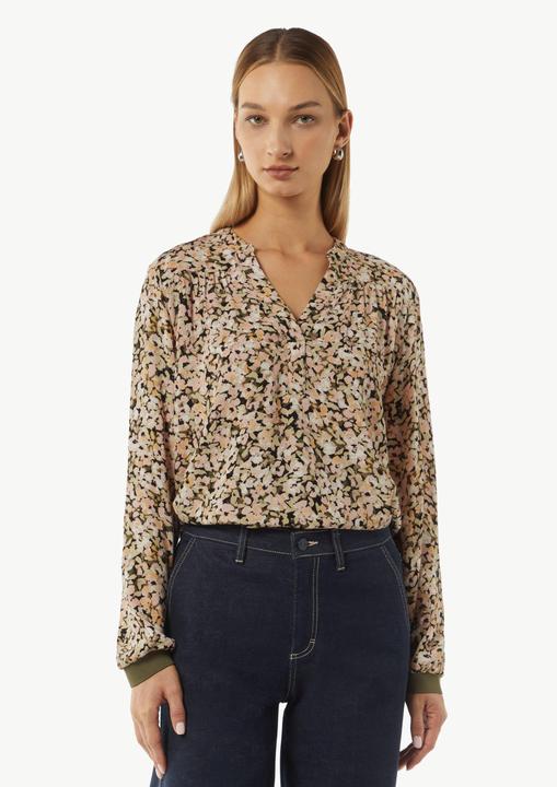 Image du produit Comma Bluse Floral gemusterte Bluse aus Crêpe mit Rippdetail (44)