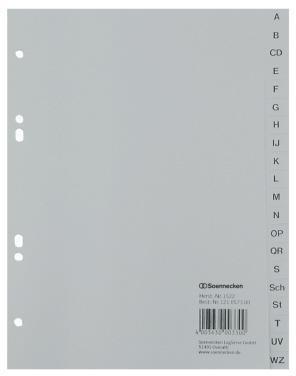 Soennecken A-Z Register Verwendung für Papierformat: DIN A5 Werkstoff: Polypropylen