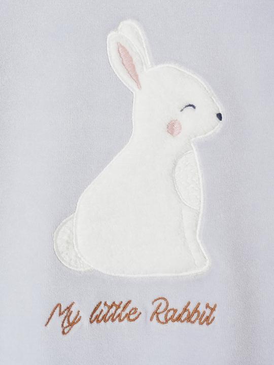 Actual product image Vertbaudet Samt-Schlafanzug mit Hasen-Applikation Mädchen, Recycling-Polyester (86)